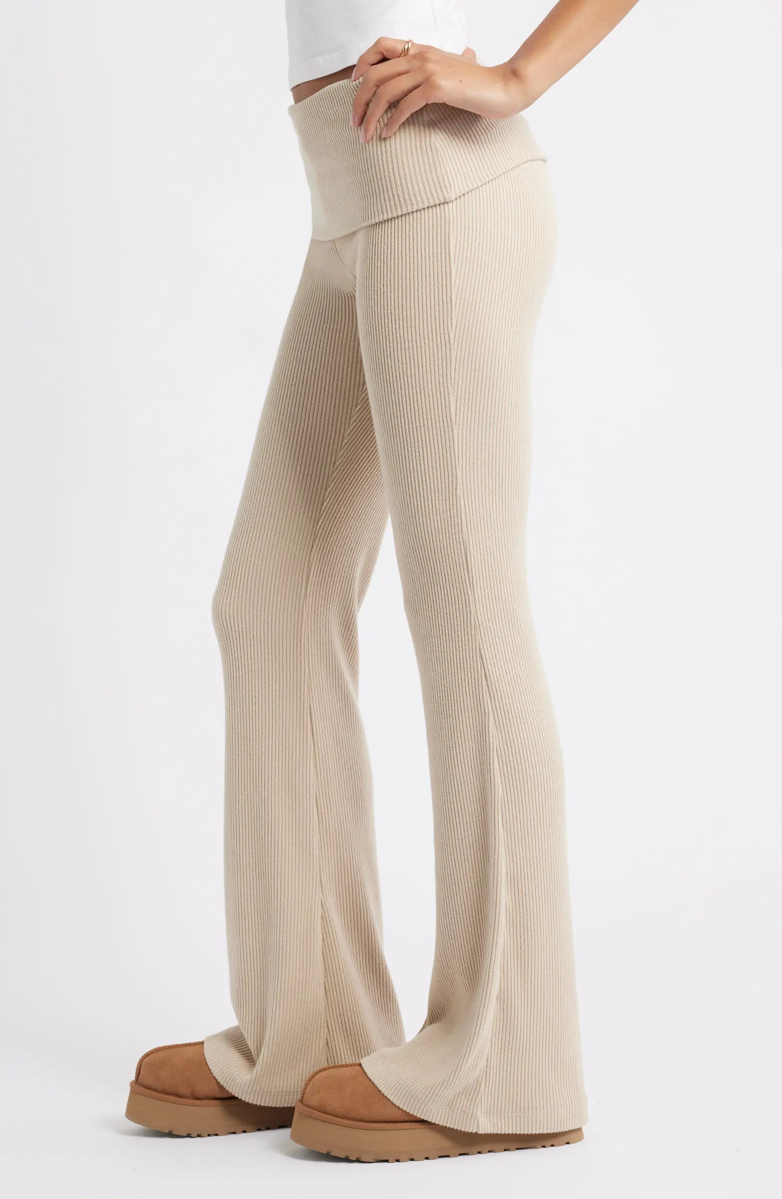 Cozy Flare Rib Pants | Nordstrom