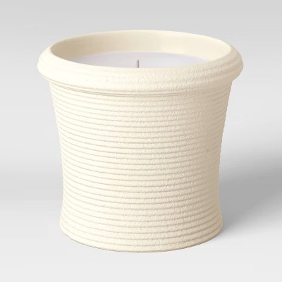 Ceramic Ribbed Chalk with Abrasive Glaze Jar Candle Citronella - Threshold™ designed with Studi... | Target