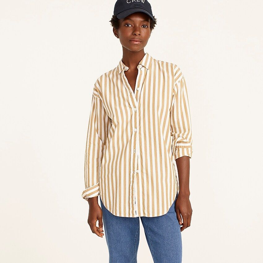 Relaxed-fit washed cotton poplin shirt in stripe | J.Crew US