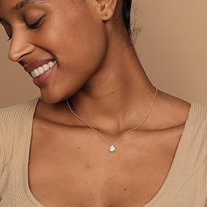 PAVOI 14K Gold Plated Cubic Zirconia Diamond Pendant Necklace for Women | Adjustable Slider | Amazon (US)