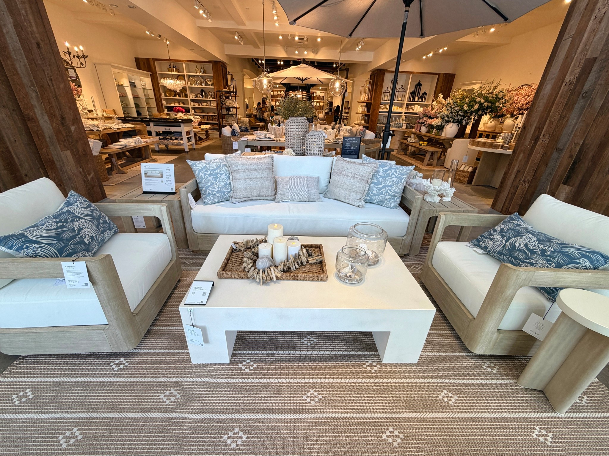 Modern outdoor furniture inspo with a coastal touch! 🌊 The Aptos Outdoor Collection from Pottery Barn creates such a beautiful patio setup with its lounge sofa and side chairs. 🤍 The clean-lined silhouettes feel contemporary, while the soft light blue accents bring in those relaxed California coastal vibes. 🌿 It’s the kind of outdoor setup that feels fresh, inviting, and perfect for warm-weather lounging. Linked the whole setup and more outdoor furniture pieces to shop! ☀️ #PotteryBarn #OutdoorFurniture #OutdoorLiving

#LTKSeasonal #LTKHome #LTKSaleAlert