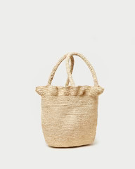 Cyrus Natural Ruffled Woven Tote | Loeffler Randall