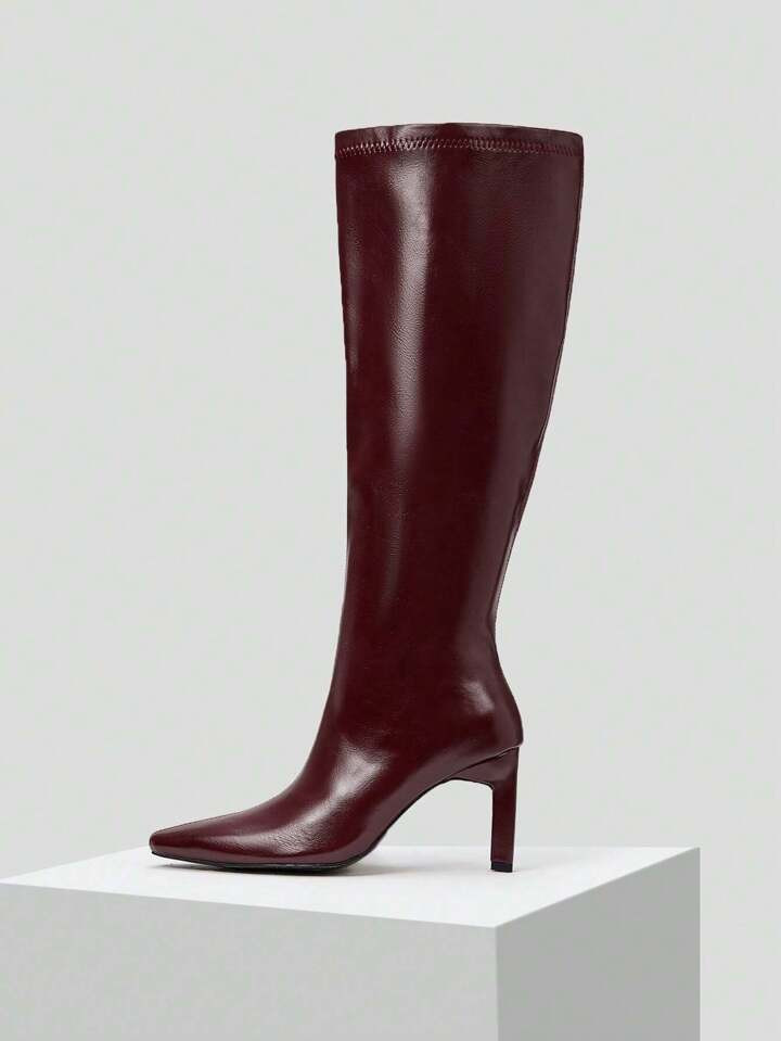 MOTF PREMIUM Stivali a punta al ginocchio tacchi | SHEIN