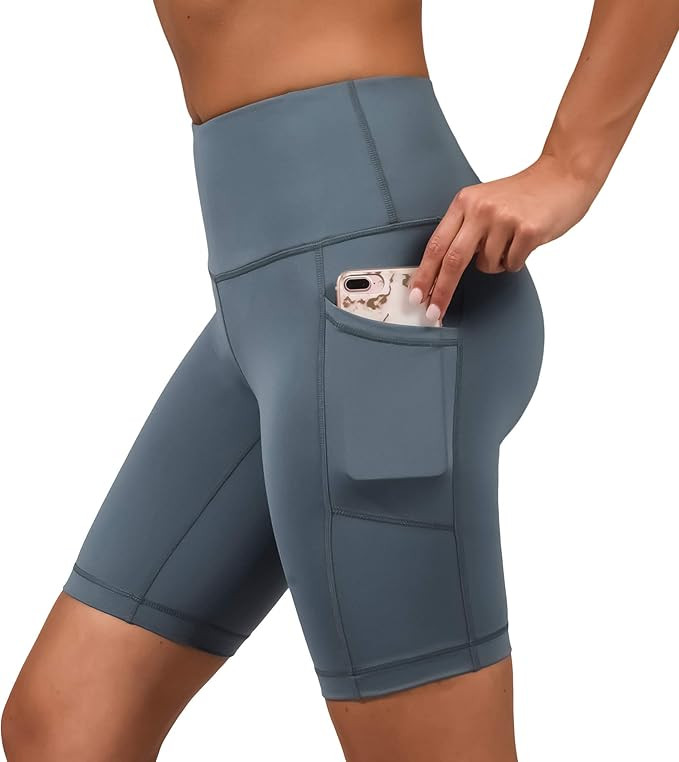 Yogalicious High Waist Squat Proof 9" Biker Shorts with Side Pockets for Women | Amazon (US)