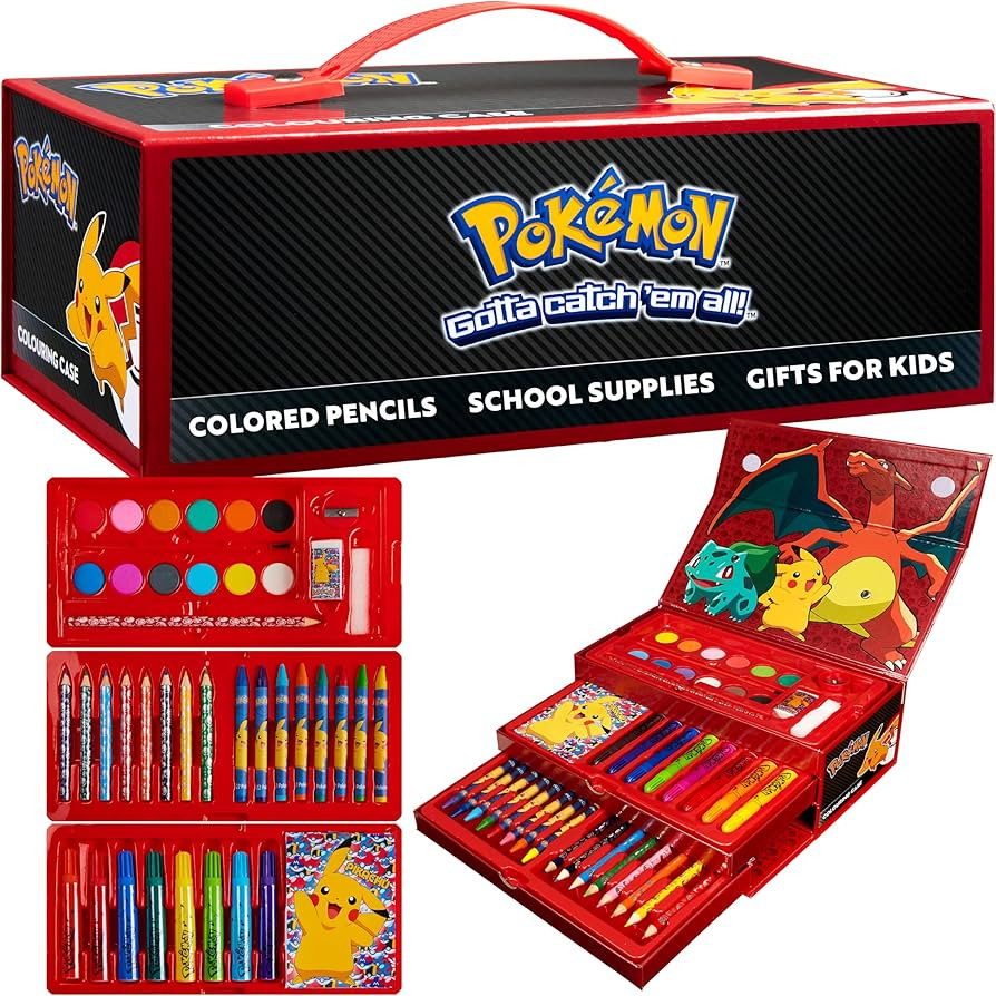 Pokemon Art Set for Boys Girls Drawing Painting Kit Markers Crayons Colored Pencils School Suppli... | Amazon (US)