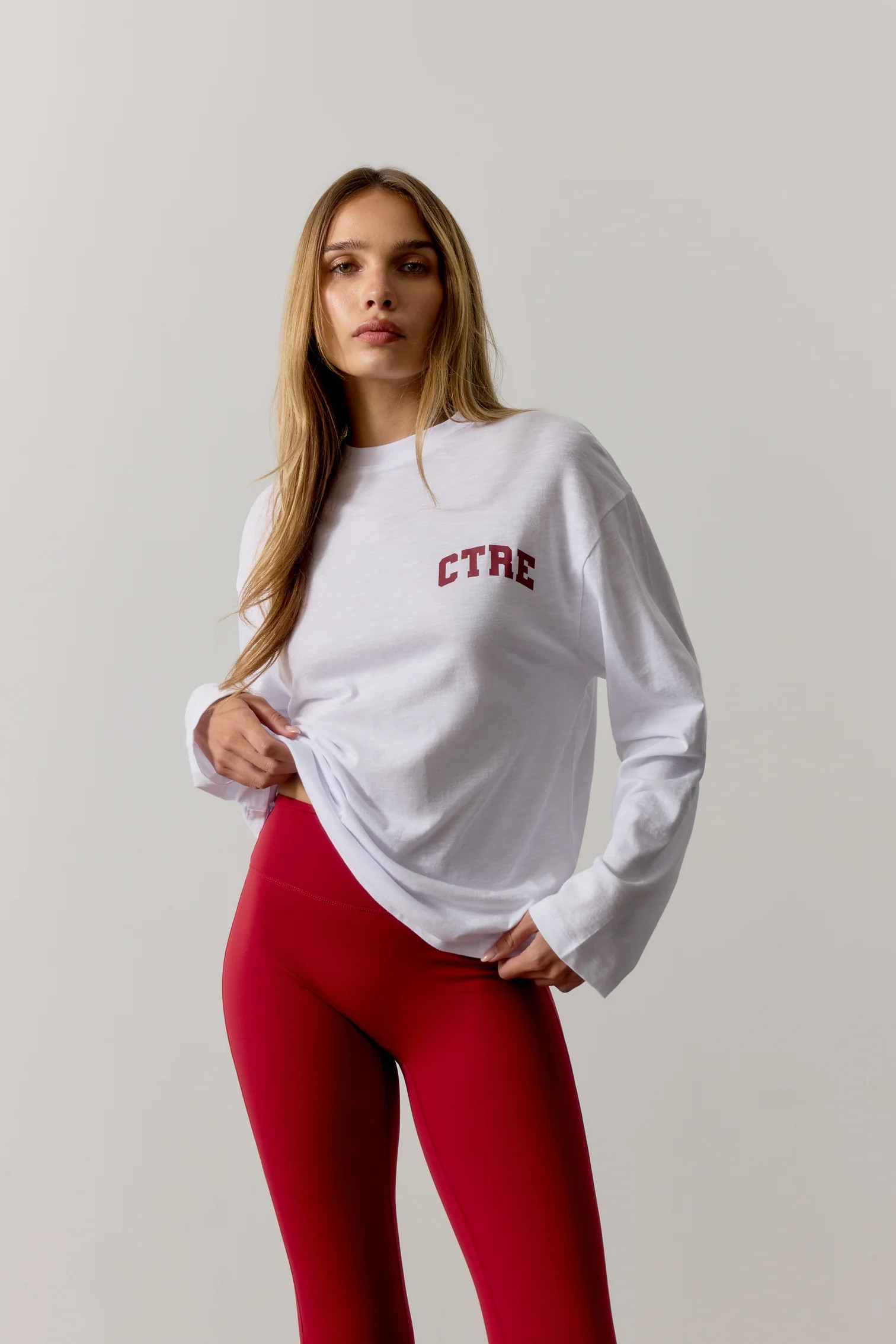 CTRE LONG SLEEVE T- SHIRT - CHERRY | The Couture Club