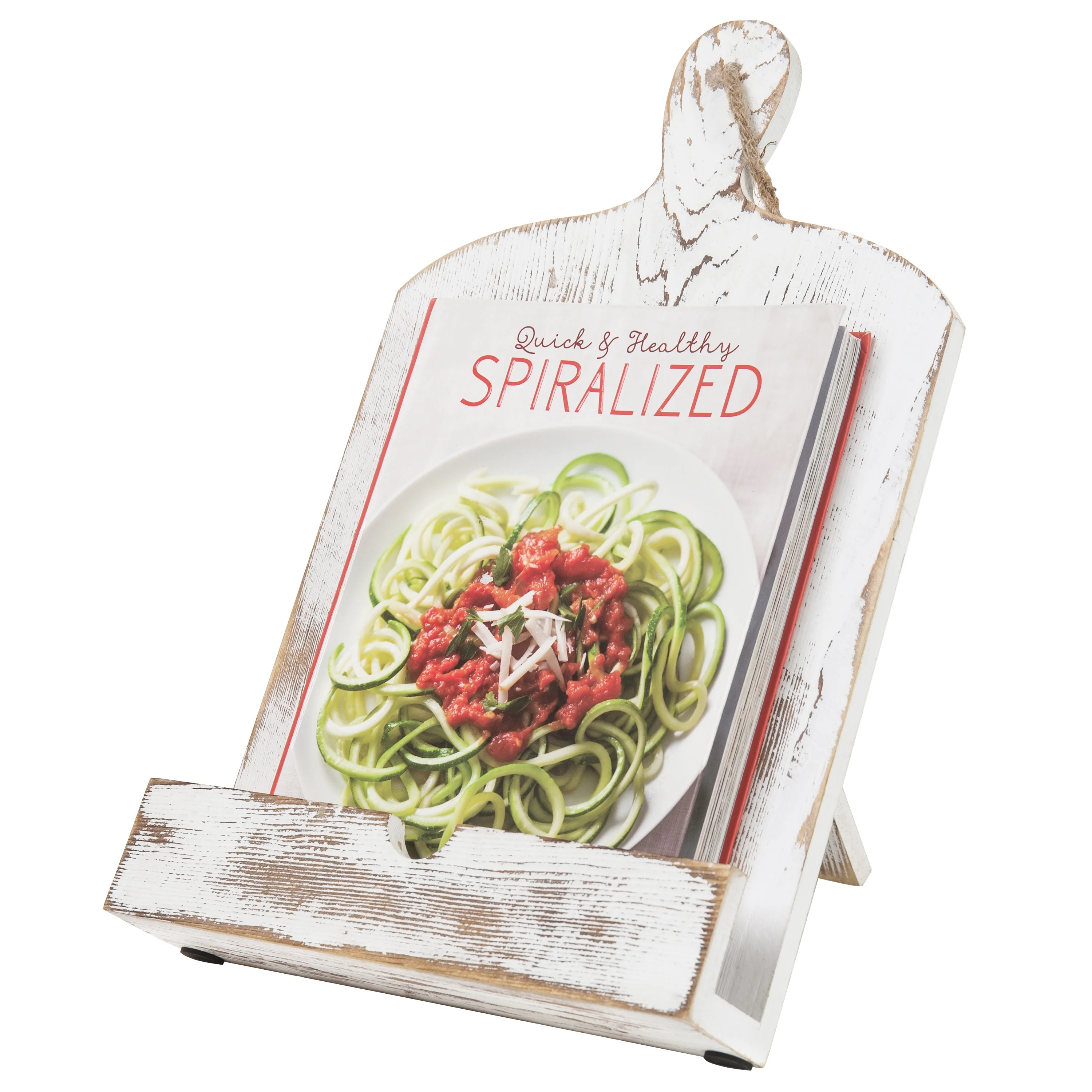 MyGift Whitewashed Cutting Board Style Cookbook Holder with Kickstand | Walmart (US)