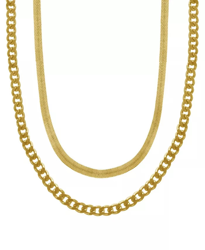 Gold Plated Double Strand Link Necklace 16" + 2" extender | Macys (US)