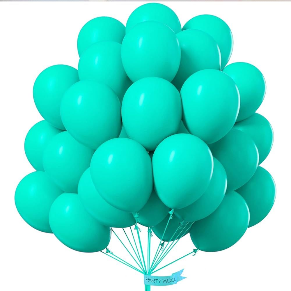 PartyWoo Teal Balloons, 55 pcs 12 Inch Teal Blue Balloons, Turquoise Balloons for Balloon Garland... | Amazon (US)