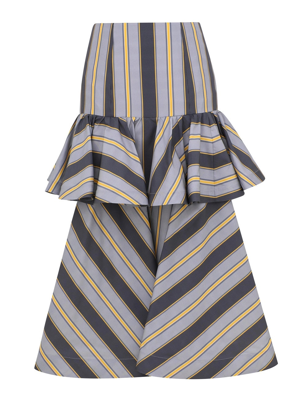 Valiant Peplum Midi Skirt - Navy Stripe | ZIMMERMANN (US, CA, EU, MENA)