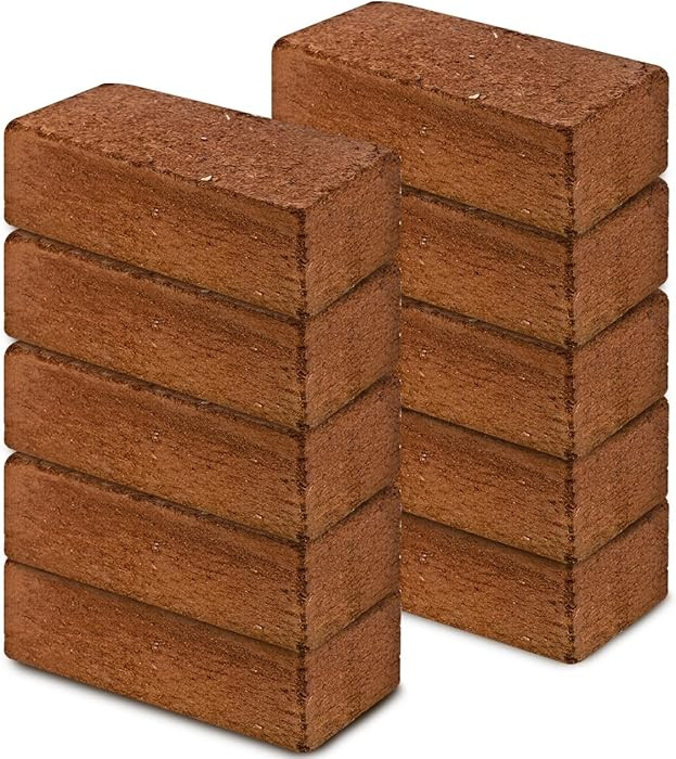 Premium Coconut Coir Bricks | 10 Bricks / 650 Grams Each / 1.5 Pounds Each | Low EC Triple-Washed... | Amazon (US)