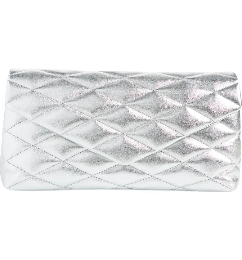 Sade Metallic Leather Puffer Clutch | Nordstrom