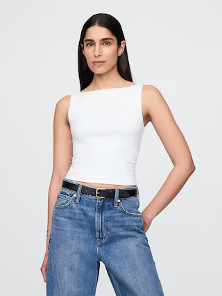 CloseKnit Jersey Boatneck Crop Tank Top | Gap (US)