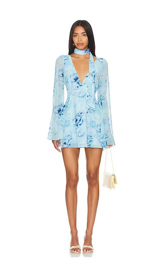 Issy Mini Wrap Around Dress in Ambrosia Print Angel Blue Floral Dress | Revolve Clothing (Global)