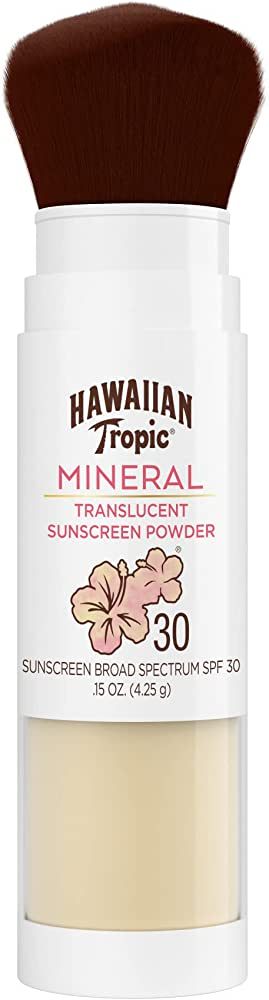 Hawaiian Tropic Mineral Powder Sunscreen Brush, SPF 30 | SPF Powder Sunscreen for Face, Brush On ... | Amazon (US)