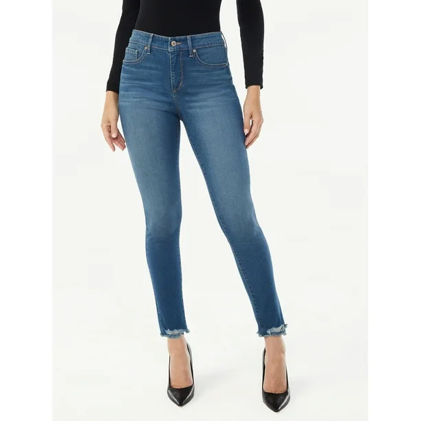 Sofia Jeans Women's Rosa Curvy High Rise Destructed Hem Skinny Jeans | Walmart (US)