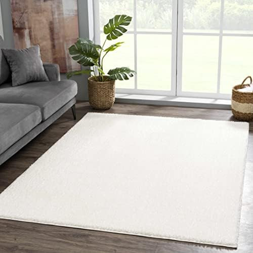 Hauteloom Machine Washable Solid Shag Rug - Judy Plain Living Room Bedroom Shaggy Area Rug - Fluffy  | Amazon (US)