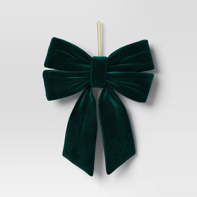 Christmas Small Velvet Bow Dark Green - Wondershop™ | Target