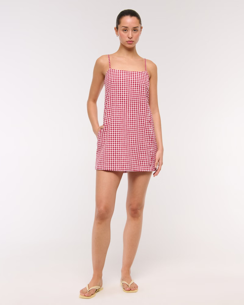 Women's Linen-Blend Button Skort | Women's Dresses & Jumpsuits | Abercrombie.com | Abercrombie & Fitch (US)