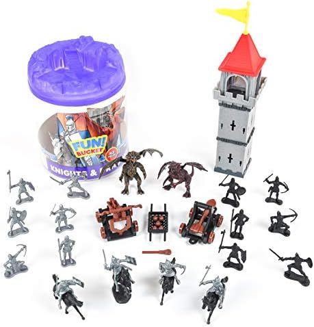 Sunny Days Entertainment Knights and Dragons Figures in Bucket – 42 Assorted Soldiers and Accessorie | Amazon (US)