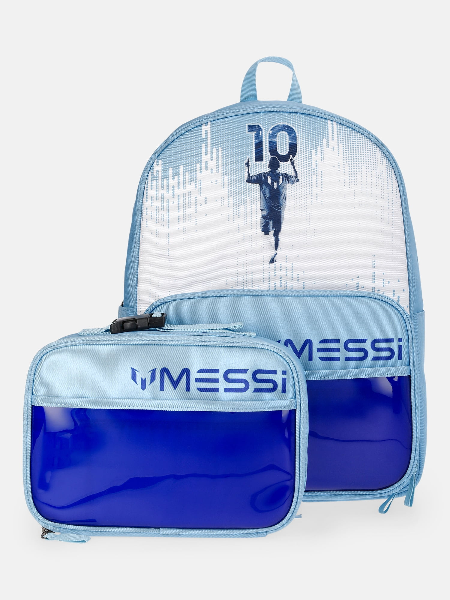 Messi Unisex Kids 16" Backpack with Lunch Box, 2-Piece Set, Blue | Walmart (US)