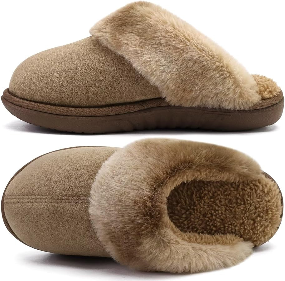 jiajiale Women's Memory Foam Slippers Ladies Slip On Arch Support Suede Scuff Slipper Cozy Fuzzy ... | Amazon (US)