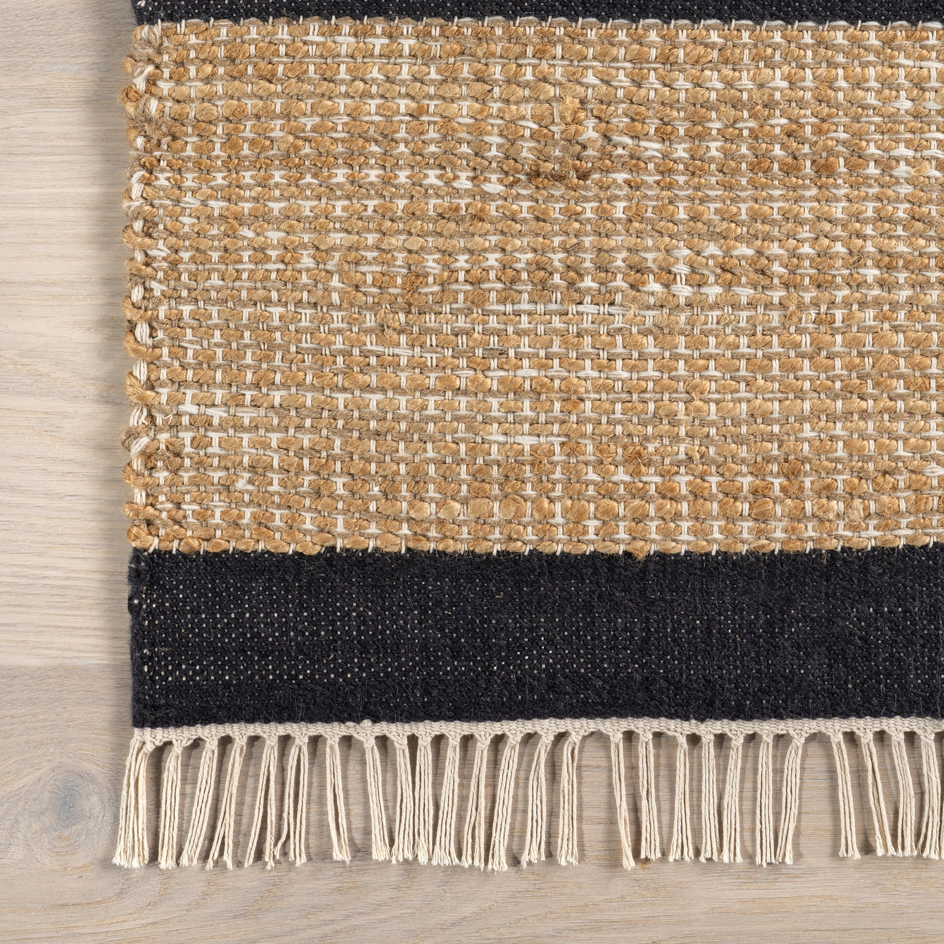 Rebel Striped Fringed Rug | Natural | Rugs USA