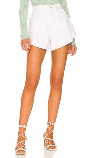 Denim Flare Bell Short in Classic White | Revolve Clothing (Global)