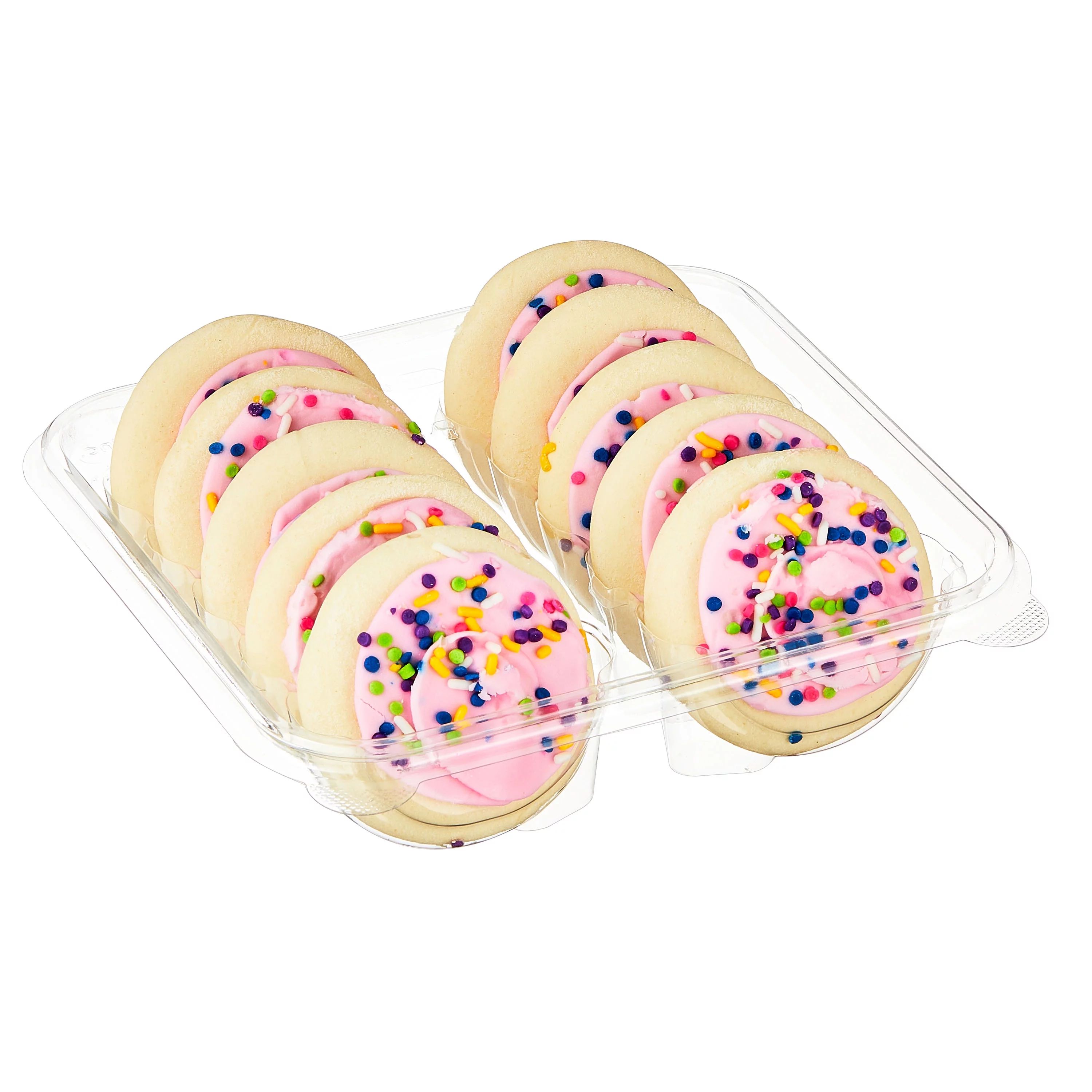 Freshness Guaranteed Frosted Sugar Cookies, Pink, 13.5 oz, 10 Count, Shelf-Stable/Ambient, Whole | Walmart (US)