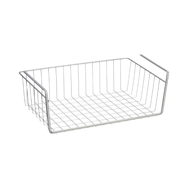 metaltex Medium Undershelf Basket Silver | The Container Store