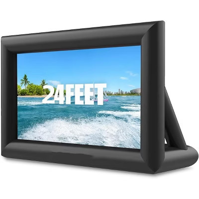 COZONY 24FT Inflatable Projector Screen, Blow-Up Outdoor Movie Screen, Front/Rear Projection, w/ Quiet Blower, Stakes, Ropes & Storage Bag | Target