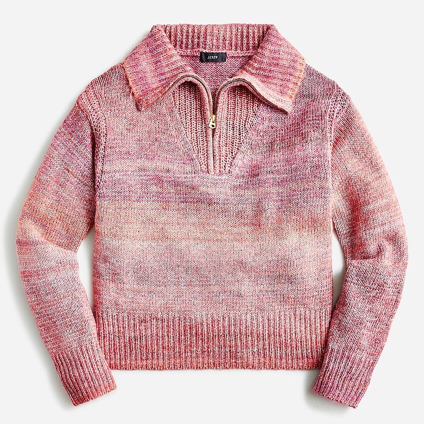 Relaxed half-zip stretch sweater in space dye | J.Crew US