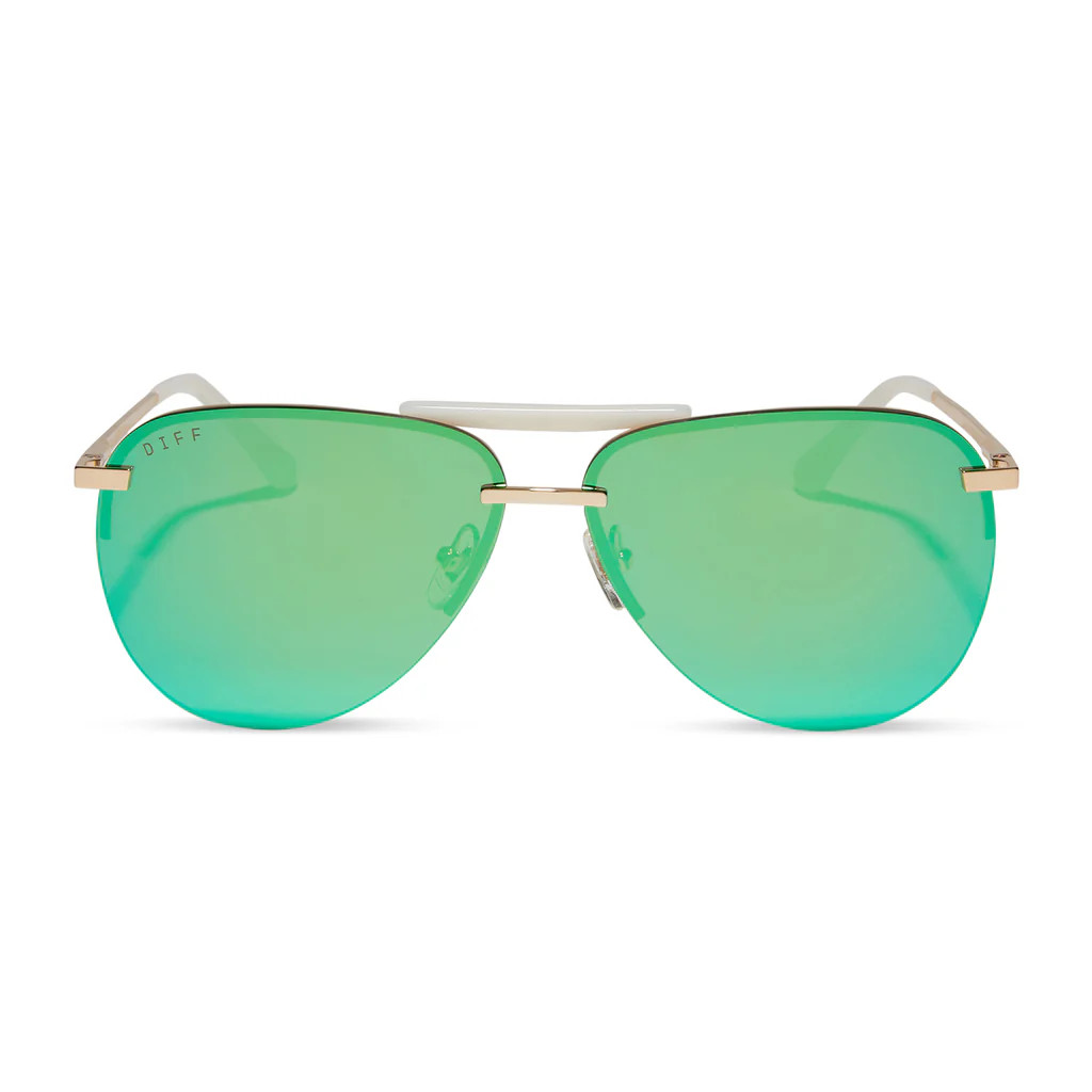 TAHOE - GOLD + GREEN MIRROR SUNGLASSES | DIFF Eyewear