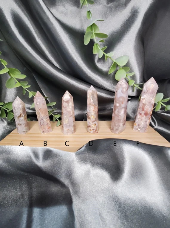 Dark Flower Agate Towers | Flower Agate Towers | Point Towers | Great Gifts! | Etsy (US)