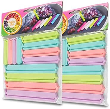 Plastic Bag Sealing Clips for Snacks, Foods, Anti-oxidation Clip Sealer 2 Pack (8Large 8 Medium a... | Amazon (UK)