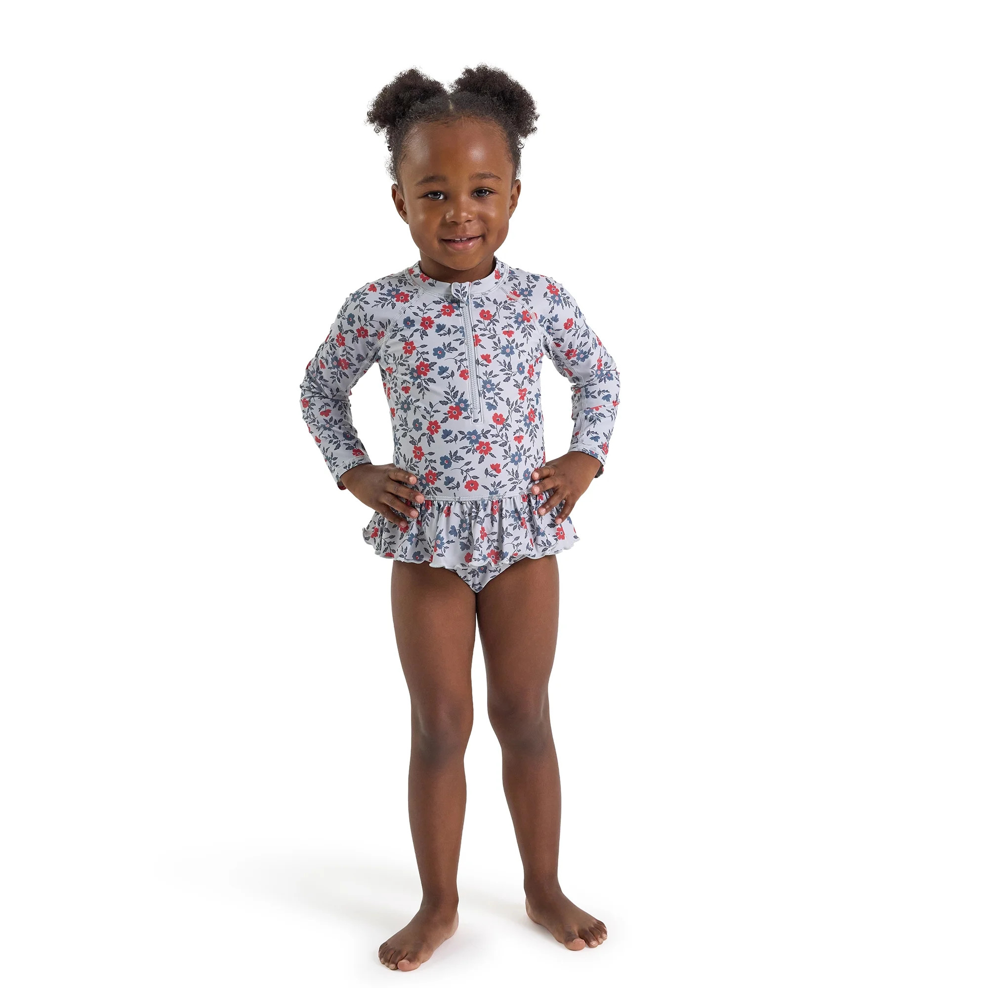 Modern Moments by Gerber Baby and Toddler Girl Rash Guard with Ruffles, Sizes 0/3M-5T | Walmart (US)