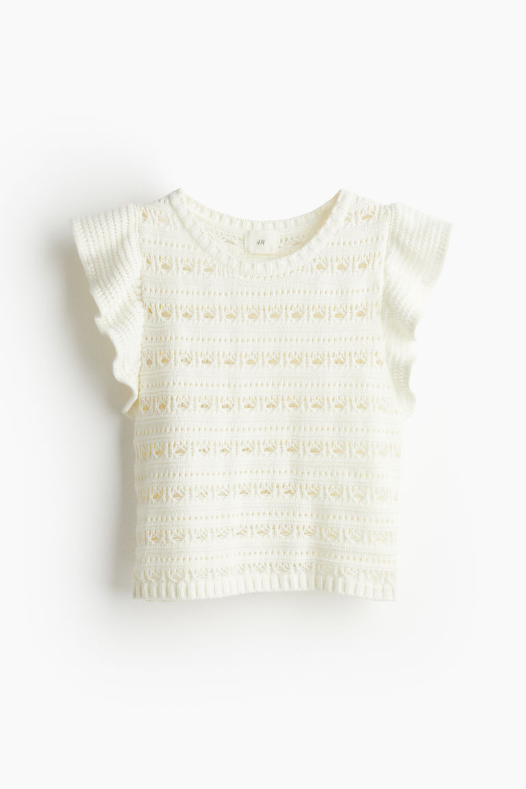H & M - Pointelle-knit Top - White | H&M (US + CA)