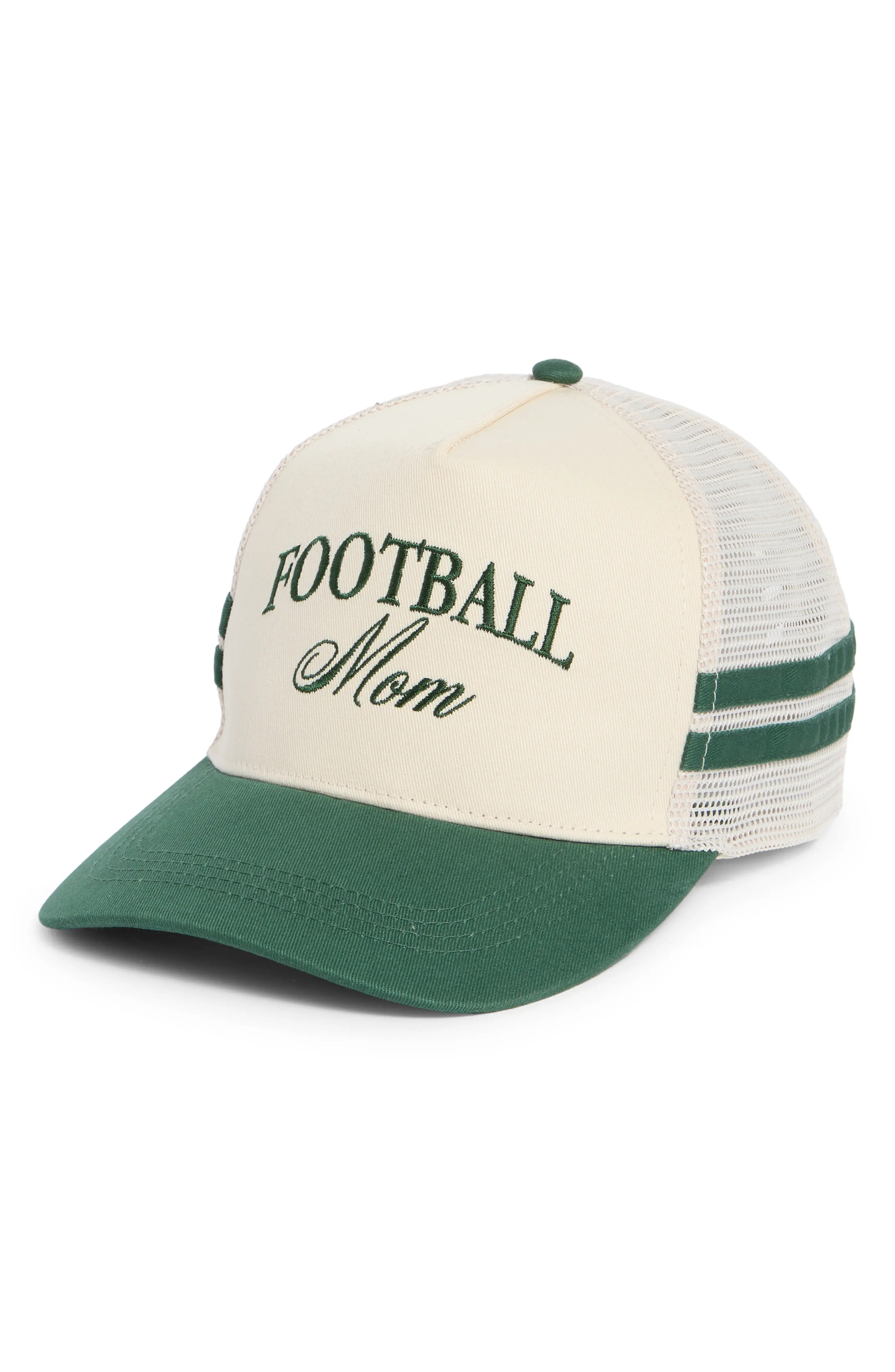 David & Young Football Mom Two-Tone Snapback Cap in Red at Nordstrom Rack | Nordstrom Rack