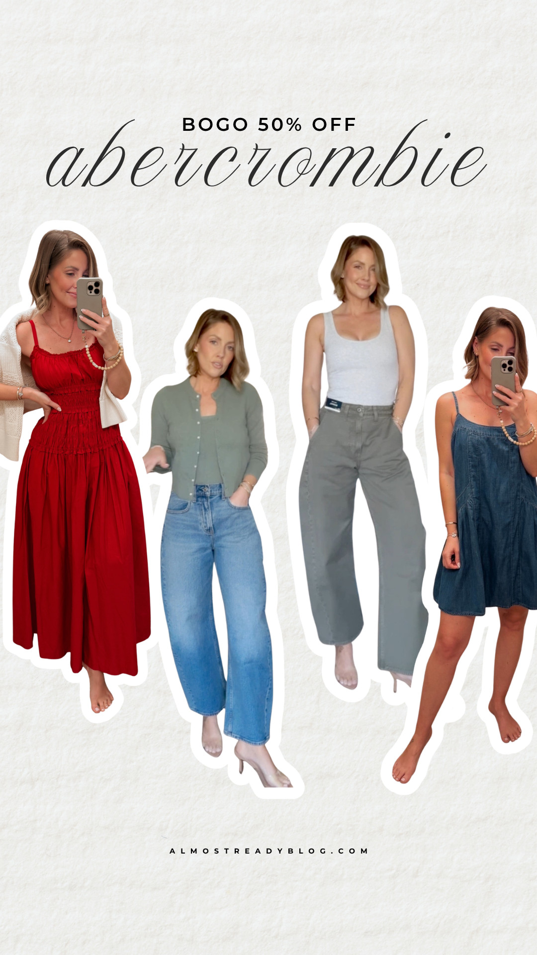 Abercrombie BOGO 50% off.

red maxi dress, denim dress, spring dress, vacation dress, summer dresses, spring outfit 2026, barrel leg jeans, mom style, amanda west, almostreadyblog 

 

#LTKOver40 #LTKSaleAlert #LTKPetite
