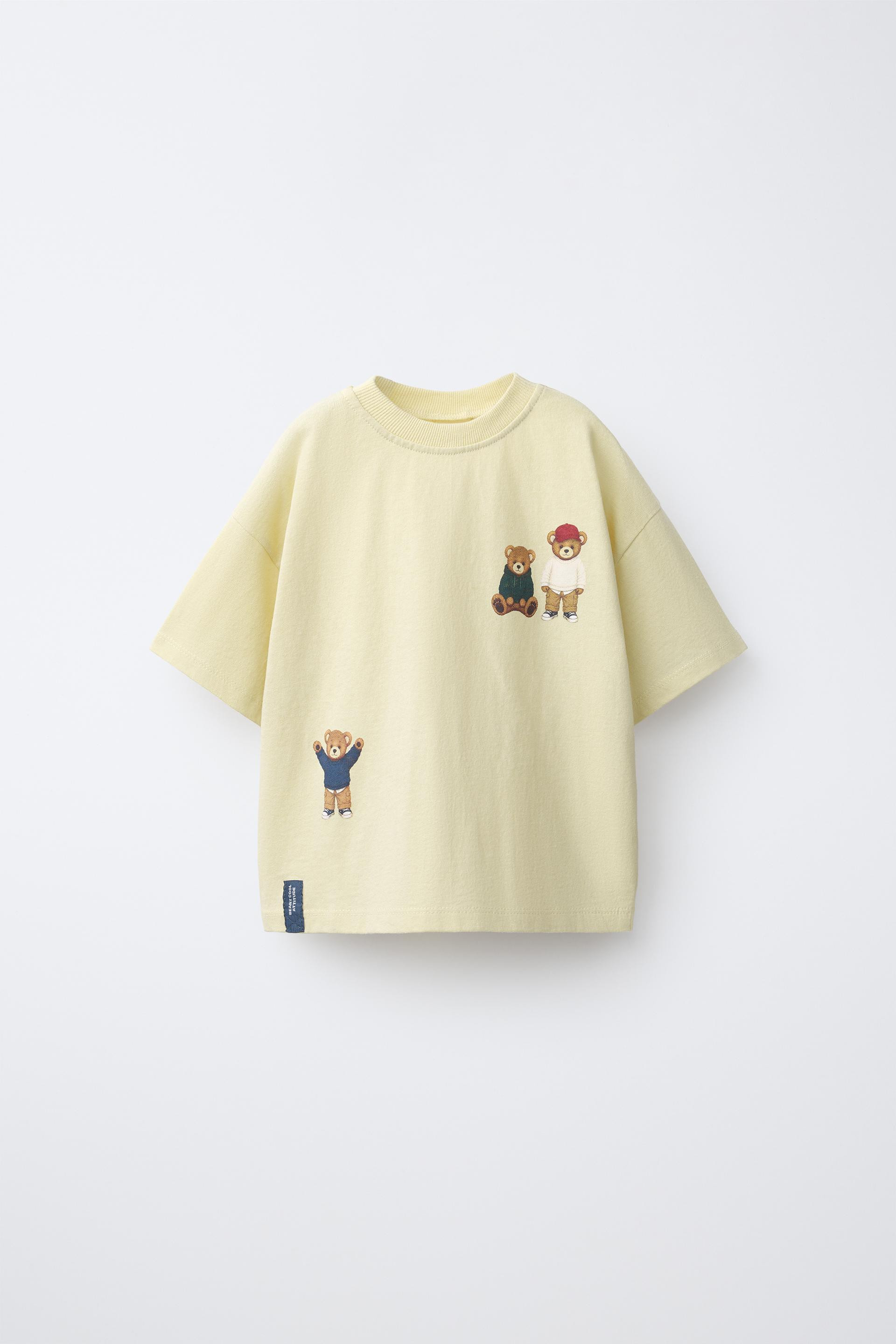 Zara - Bear Print T-Shirt - Light Yellow - 1½ Years (33,9 Inches) - Kids | Zara US