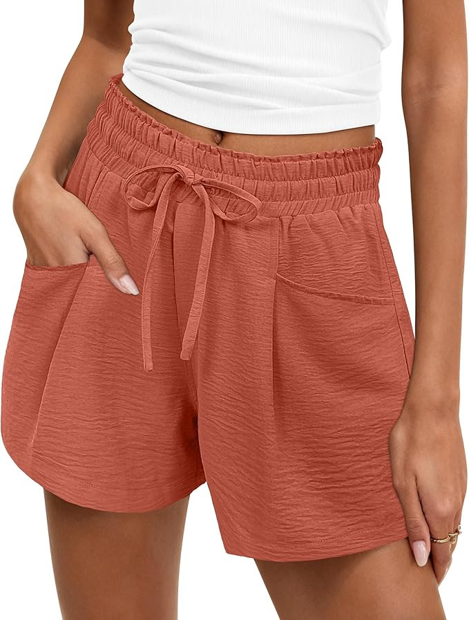 ANRABESS Shorts for Women Summer Casual High Waist Drawstring Comfy Dressy Lounge 2026 Beach Vaca... | Amazon (US)