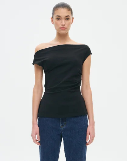 Off Shoulder Longline Top in Black | Glassons AU | Glassons (Australia)