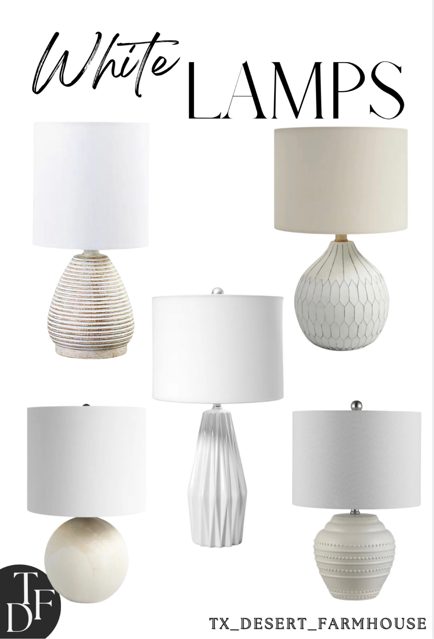White Table Lamps

#lamp #lamps #tablelamps #decor #homedecor #shelfdecor #tabledecor #light #lighting #livingroom #entryway #entrywaytable #bedroom #nightstand #nighstanddecor #bedroomdecor #home #interior #interiordesign #farmhouse #modernfarmhouse #whitelamp #whitelamps #beigelamp #creamlamp #whitelampshade #offwhitelamp #ivorylamp #ivorylamps

Jerold Ceramic Table Lamp all modern 

Lenon Table Lamp

Natural White Stripe Table Lamp

Chicoine Ceramic Table Lamp

Lillian Metal Table Lamp joss and main 

#LTKstyletip #LTKfamily #LTKhome