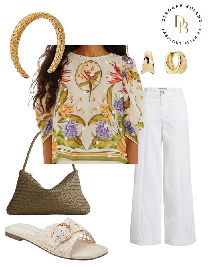 There’s just something about a raffia headband that instantly says “spring is here” 🌼 Paired it with a soft floral top and my go-to wide leg white pants for that easy, breezy feel that still looks put together.

This is one of those outfits that works for everything—coffee runs, casual lunches, or just feeling a little more like you on an ordinary day. Effortless, feminine, and a little bit playful… exactly the vibe I’m leaning into lately 🤍

#LTKootd #LTKSeasonal #LTKOver40
