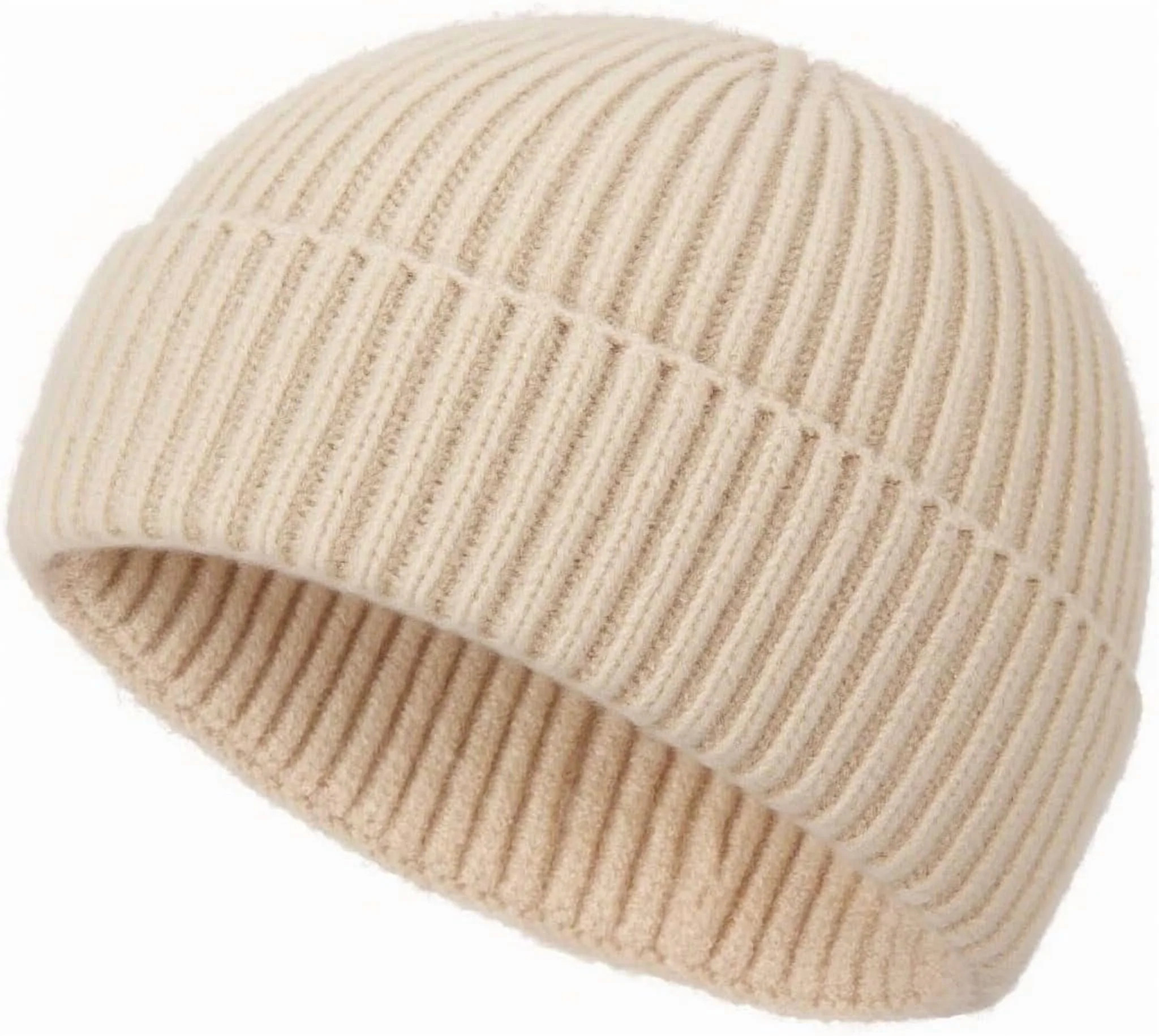 Wool Fisherman Beanies for Men Women, Short Knit Fall Winter Warm Beanie, Watch Cap, Cuffed Trawl... | Walmart (US)