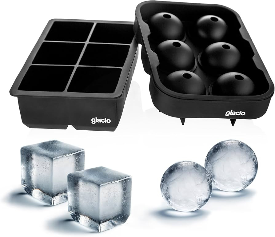 glacio Ice Cube Mold Combo - Large Silicone Ice Maker for Whiskey and Cocktails - Perfect for Cra... | Amazon (US)