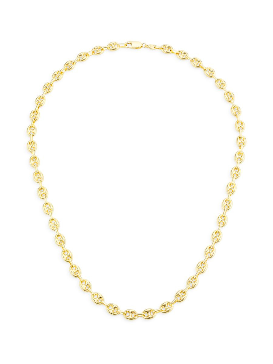 14K Yellow Gold Puffy Mariner Chain Necklace/18" | Saks Fifth Avenue