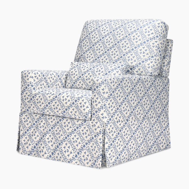 Namesake Sarah Flint x Crawford Swivel Glider in Blue Lattice Performance Eco-Weave | Repreve | Babylist