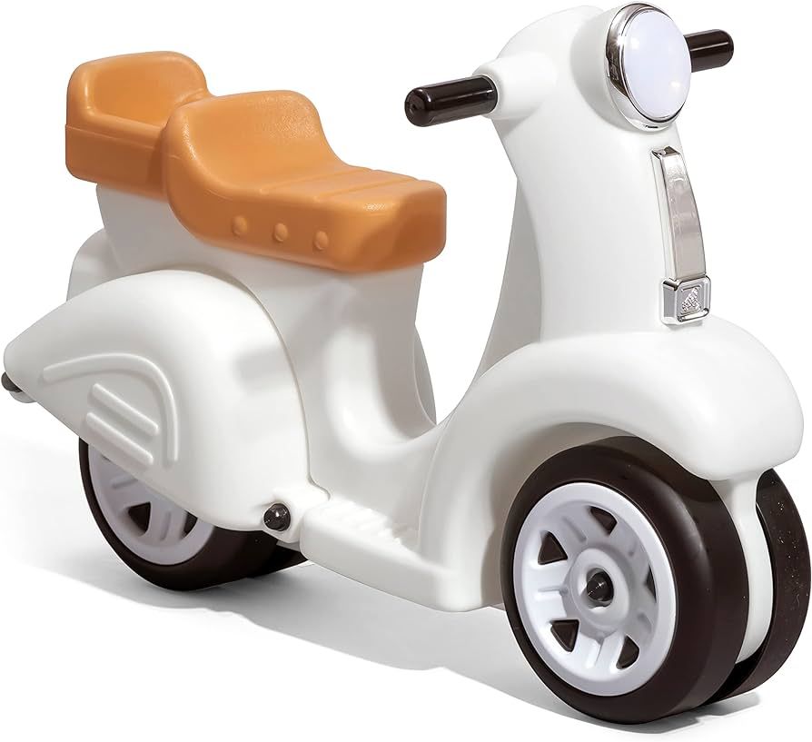 Step2 Ride Along Scooter – White – Ride On Toy with Vintage-Style Design, Foot-to-Floor Toddl... | Amazon (US)