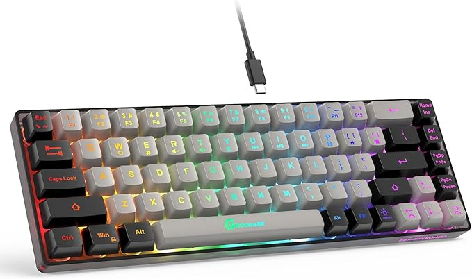 65% Gaming Keyboard, Wired Backlit Mini Keyboard, Ultra-Compact Anti-Ghosting No-Conflict 68 Keys... | Amazon (US)